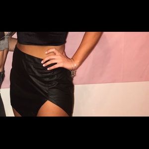 Black leather skirt